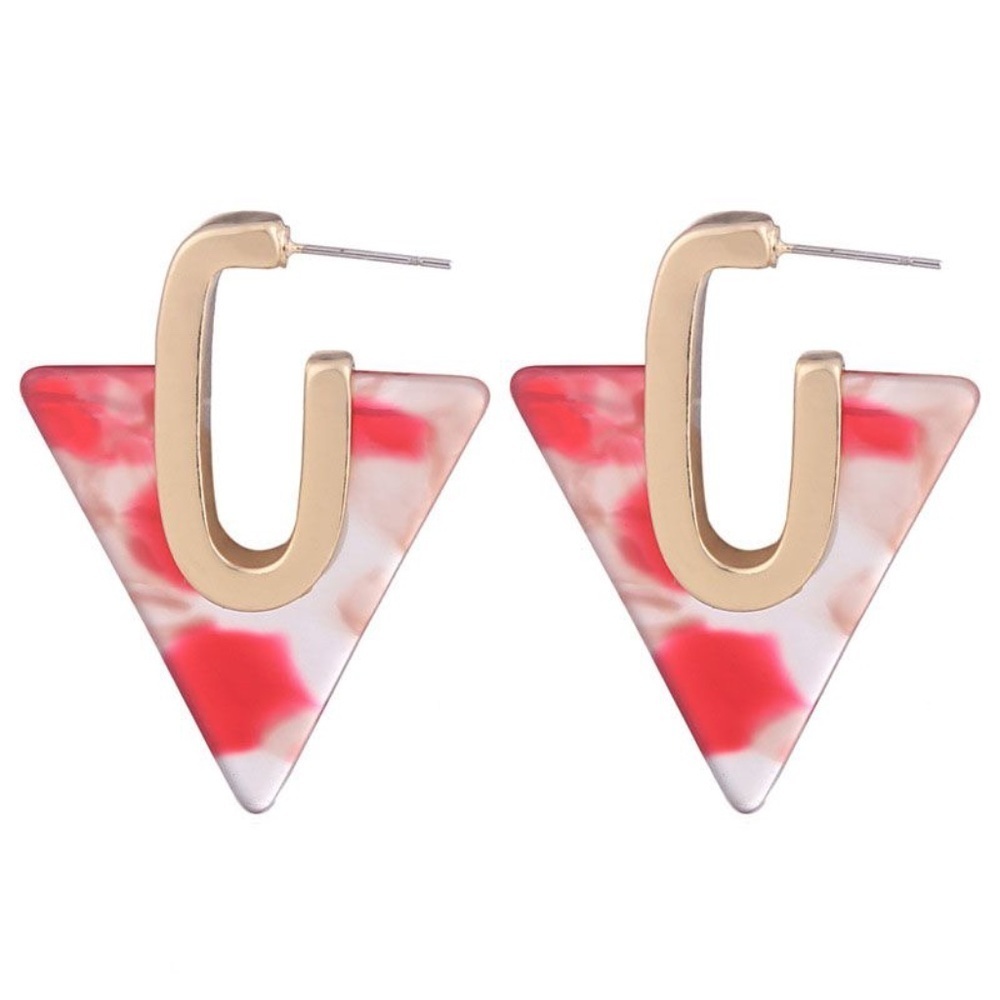 *ADRIANNA* Red x White Fashion Acrylic Earrings
